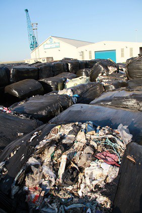 Some of the waste found at Goole Docks in Yorkshire (photo: Sean Stewart)